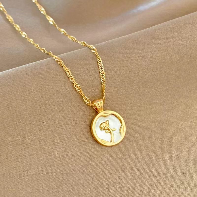 Rose circle pendant necklace has a finite life and jewelry lasts forever