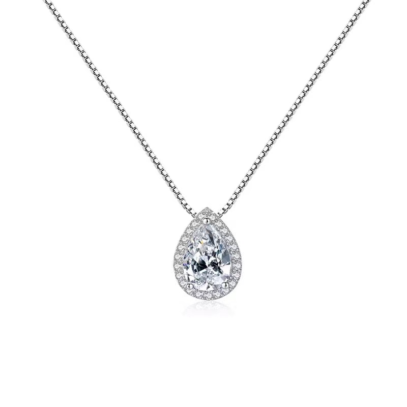 Water drop diamond cubic zircon pendant enlivens dreary winters with bright jewelry